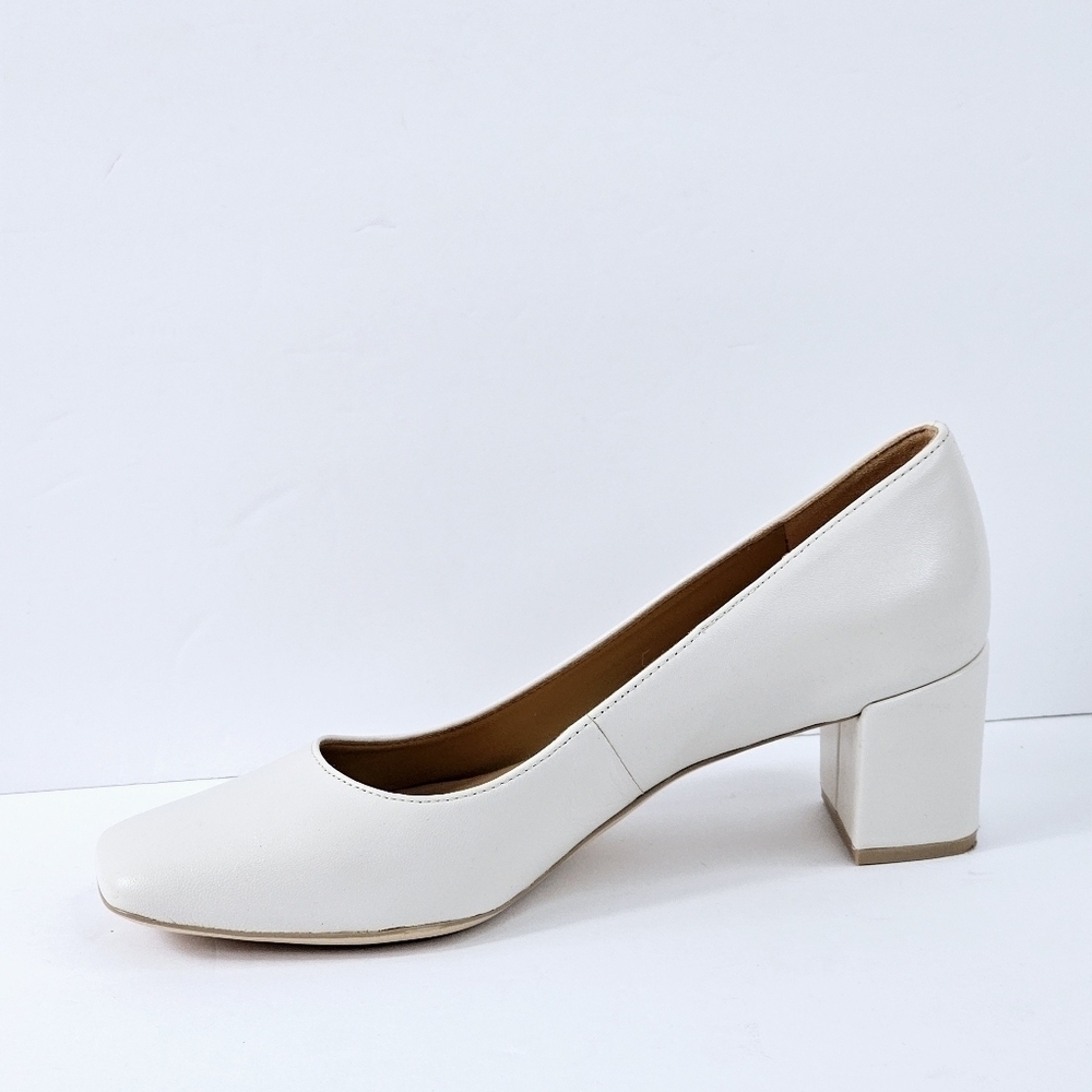 New! Naturalizer Karina Pump Leather Chunky Block Heel Square Toe Shoes. - Picture 6 of 16